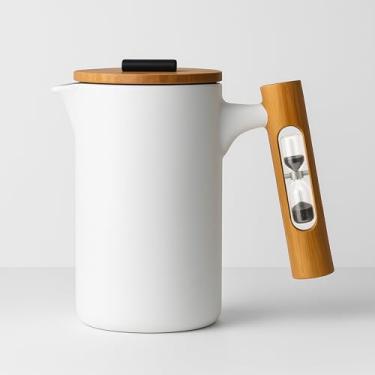 Imagem de StramperPress| cafeteira French Press | Temporizador HourGlass | Pressão de café |, Branco