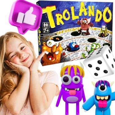 Imagem de Trolando Jogos de tabuleiro estrategia brinquedo infantil para jogar em familia 4 participantes educativo pedagogico presente dia das crianças 6 anos menino menina aniversário natal