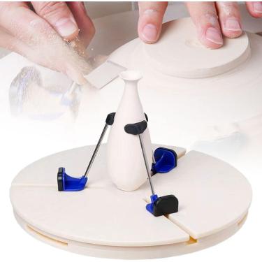 Imagem de Grampo De Toca-discos De Máquina De Cerâmica Ajustável, Roda De Escultura De Toca-discos De Reparo De Cerâmica, Com 3 Suporte De Alta Posição, Para Iniciantes Em Cerâmica