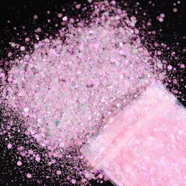 Imagem de 10g / Saco Hexágono Aurora Unhas Floco Sereia Opala Lantejoulas Nail Art Decoração Holográfico Verde Roxo Verão Glitter Pó Pó, 10(10g)