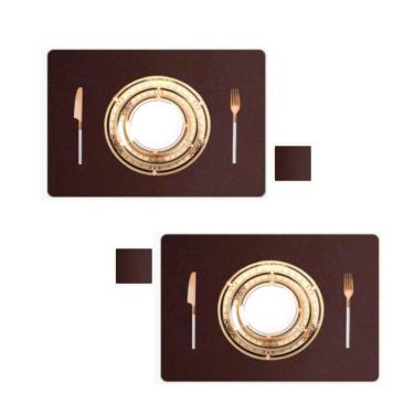 Imagem de 50 Jogo Americano Couro Impermeável Limpa Facil Para Mesa