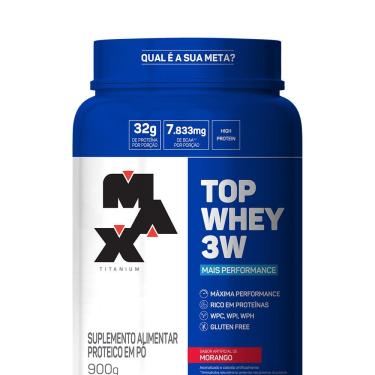 Imagem de Top Whey 3W Max Titanium (900g) Morango