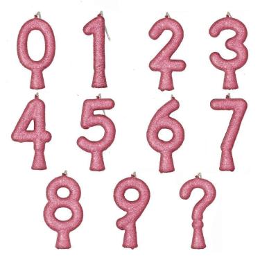 Imagem de Vela De Aniversário Puro Glitter Rosa Modelo ?