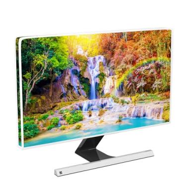 Imagem de Baocicco Capa protetora contra poeira para monitor de cenário natural 22, 23, 24, 25 polegadas antiestática LCD-Silky HD painel floresta arco-íris cachoeira capa protetora contra poeira compatível com