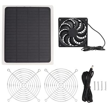 Imagem de Kit de ventilador de painel solar 10W Ventilador de resfriamento à prova d'água para cães de galinha de galinha de galinha de estufa monocristalina painel solar laminação de