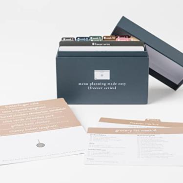 Imagem de Agenda de refeições PPP com 72 cartões de receitas (menu congelador) – planejador semanal de cardápio | Caixa de receitas resistente | 12 listas de compras reutilizáveis | 5 cartões de receita em