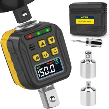 Imagem de YIYEIE Adaptador de torque digital de 1/5.1 cm, 7,4-147,5 Ft-lb/10-200 Nm, LCD colorido, adaptador de chave de torque digital com ± 2% de precisão, ferramenta de calibração de chave de torque com