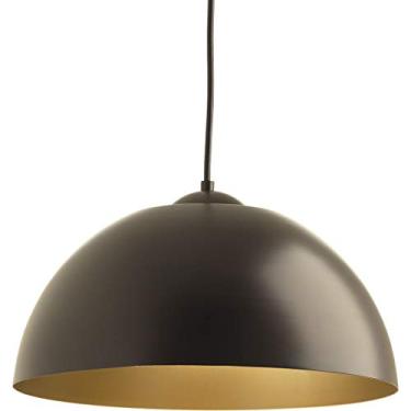 Imagem de Coleção Dome LED 1 luz pintada dourada dentro metal sombra moderna pendente bronze antigo