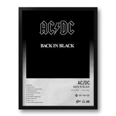 Imagem de Quadro com Moldura Spotify Álbum Back In Black AC/DC - Tam. 33x43cm