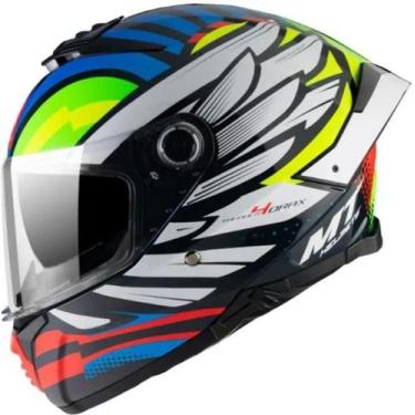 Imagem de Mt helmets capacete thunder 4 drax b7 - asa branca/blue 58/m