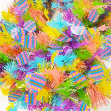 Imagem de Hikkcos Guirlanda De Enfeites Páscoa 33 Pés, Ovos Coloridos Com Confete, Enfeite Primavera Metálico, Decoração Para Árvore Natal Páscoa, Suprimentos Festas