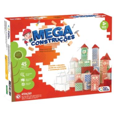 Imagem de Bloco de Madeira Mega Construções 45 Peças - Pais e Filhos