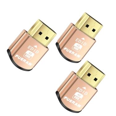 Imagem de FUERAN 2K 4K 8K HDMI Ficha fictícia-Virtual Monitor Display Adaptador Headless 3840x2160@60Hz 1080@120HDR DVI EDID Emulador (4K-3P (1080@120hz-3840x2160@60hz))