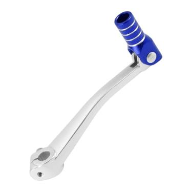 Imagem de Motoforti Alavanca de câmbio dobrável de motocicleta para pedal de liga de alumínio Bosuer 125 Braço de alavanca de câmbio prateado cabeça azul com anel prateado