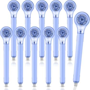 Imagem de Gersoniel Pacote com 10 canetas de correção, fita de tinta corretiva, proteção push-pull, aplicador fácil de usar para material de escritório escolar, 0,5 x 236 polegadas (cor azul)