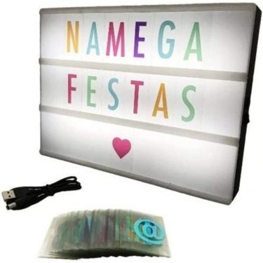Imagem de Luminaria Letreiro Cinema Com Letras Coloridas