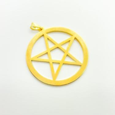 Imagem de Pingente Estrela De Davi Laser Banhada A Ouro 18k - 4cm