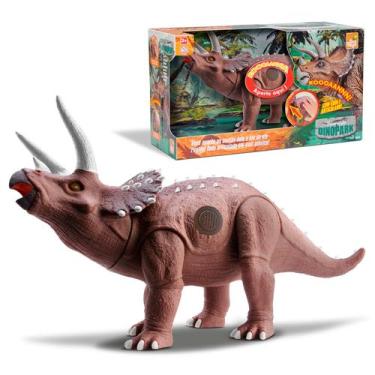 Imagem de Brinquedo Dinossauro Triceratops Com Som Movimento E Detalhes Realista