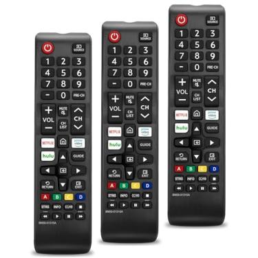 Imagem de 【Pacote com 3】 Controle remoto universal para todos os controles remotos de TV Samsung, controle remoto de substituição compatível com todos os Samsung Smart LED, LCD, HDTV, TV série 3D