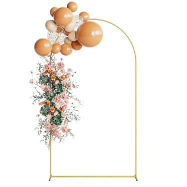 Imagem de Aienvey Arco De Casamento, Suporte Metal Dourado, Estrutura Balão Para Decoração Cerimônia (Dourado, Pano Fundo 2,2 M)