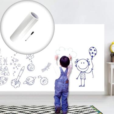 Imagem de Papel de Parede Adesivo em PVC, Quadro Branco com Marcador, 2 Metros