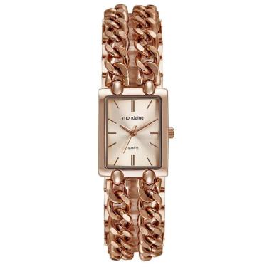 Imagem de Relógio  Mondaine Feminino Quadrado Corrente Rosé: Elegância e Estilo para Seus Pulsos  32593LPMVRM4
