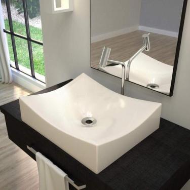 Imagem de Kit 2 Cubas de Apoio para Banheiro Ml44w Retangular Folha Compace