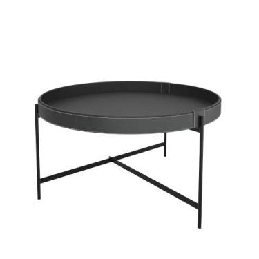 Imagem de Mesa de Centro Décor 60cm em Couro Preto - Móvebrinque - Patrimar Móve