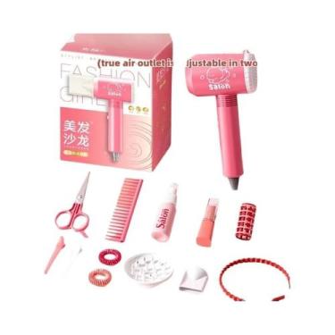 Imagem de Meninas Crianças Salão De Beleza Conjunto Maquiagem Cabelo Fingir Joga