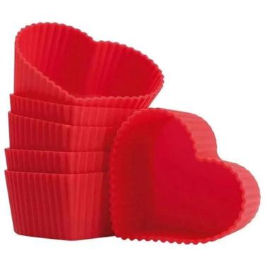 Imagem de Mini forma de silicone para finger food e lancheira escolar coração 12