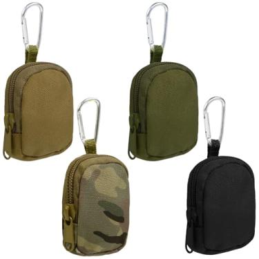 Imagem de AIBFRID 4 porta-chaves, linda bolsa de cosméticos para mulheres, bolsa de maquiagem, bolso para chave, batom, porta-cartões, organizador de cabos de dados, bolsa com zíper (bolsa de chaveiro tático)