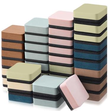 Imagem de Marspark Pacote com 48 borrachas magnéticas apagáveis a seco, 6 unidades Morandi Color Teacher Supplies Mini almofadas de limpeza de quadro branco, prêmios de sala de aula, lousa de limpeza para