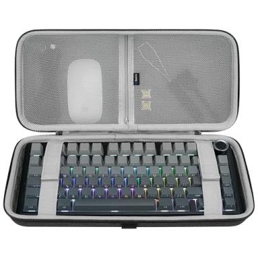 Imagem de Geekria Capa para teclado para jogos de 75% de 84 teclas, bolsa rígida para transporte, compatível com Keychron K2, Logitech POP Keys/MX Mechanical Mini, Aula F75 Pro/F75 75% (espaço extra), cinza