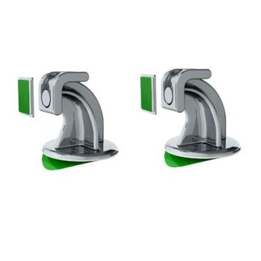 Imagem de Prendedor de porta magnético adesivo para porta pivotante Cromado - 2 