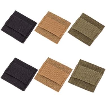 Imagem de Aekvinks 6 Pacotes de Placa de Armazenamento de Cabo de Fone de Ouvido Tático, Braçadeiras de Cabo de Fixação, Cinta para Capacete, Fone de Ouvido, Walkie-Talkie, Gancho e Adesivo (2 * 2 Pol.)