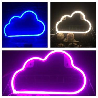 Imagem de led neon decorativo nuvem - 30cm acompanha com fonte bivolt - NoBrand