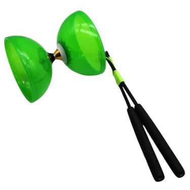 Imagem de Chinês Yoyo Diabolo, com rolamentos triplos, iniciantes ao brinquedo do conjunto de malabarismo profissional, melhor para fitness e truques (Verde)