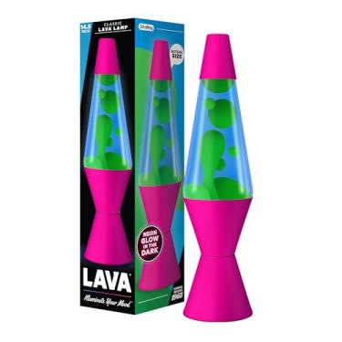 Imagem de LAVA® Lâmpada - Rosa neon de 36,8 cm - Luz de movimento original - Líquido verde/amarelo e azul - Item nº 2383 (exclusivo da Amazon)