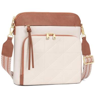 Imagem de nuoku Bolsa tiracolo feminina, pequena, leve, de ombro médio, bolsa tiracolo feminina de couro macio com borla, Marrom bege - A, Bolsa carteira pequena