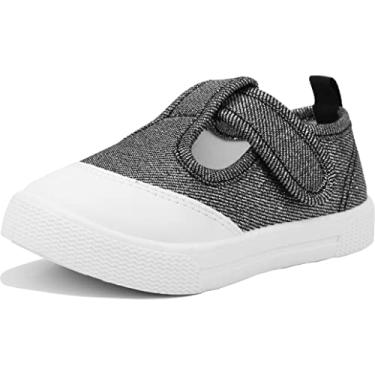 Imagem de LAWBUCE Tênis infantil com tira em T Mary Jane (preto, numérico_5)