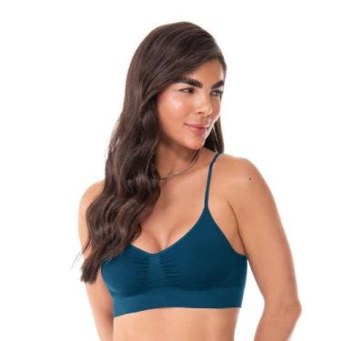 Imagem de Sutiã Top Alça Fina Regulável com Bojo Removível sem Costura Anoitecer