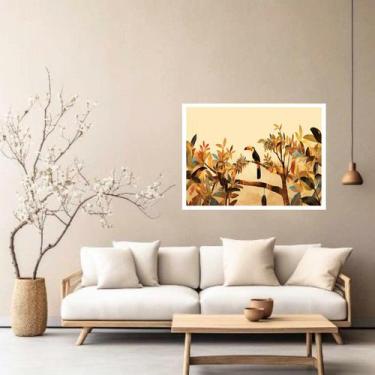 Imagem de Quadro Decorativo Tucano Árvore - 50x70cm - Quadros On-line, Moldura P