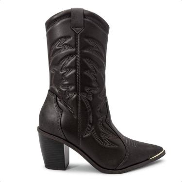 Imagem de Bota Vizzano Feminina Western Salto Bloco Napa Genebra Bico Fino 3070.112