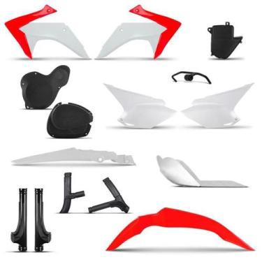 Imagem de Kit Plástico Completo Roupa Crf 230 2015 - Pro tork, Branco - Vermelho