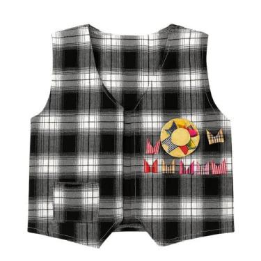 Imagem de Blusa Xadrez Infantil Menino Colete Festa Junina São João Arraia Dança