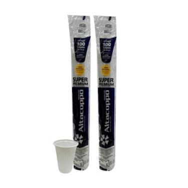Imagem de 2 Pacotes de Copo de 80ml branco PP Altacoppo com 100 unidades