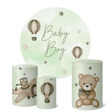 Imagem de Trio Capas Cilindro Painel Redondo 1,50m Chá de Bebê - Fadrix, K1CHB00