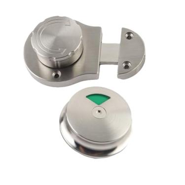 Imagem de Fechadura de porta de vaso sanitário de aço inoxidável, indicador de parafuso de porta de banheiro vazio/ocupado trinco de porta vazio acionado para banheiro banheiro indicador de fechadura de porta