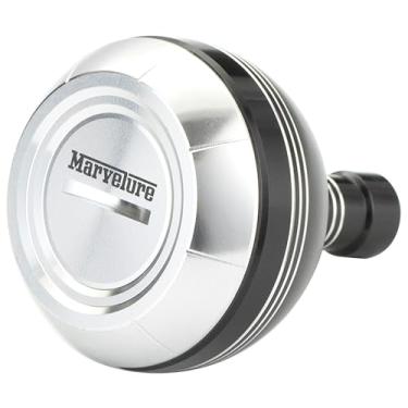 Imagem de MARVELURE Botão de alimentação 1,77-1,85 polegadas (45-47 mm) compatível com molinete giratório Daiwa tipo L Saltist, Saltiga, Catalina, BG, BG MQ (preto prata, 47 mm)