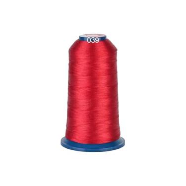 Imagem de RICHWORD Linha de bordado de poliéster 4000M (4374Y) 40WT para várias agulhas comerciais e máquina de bordar de agulha única vermelha 0039